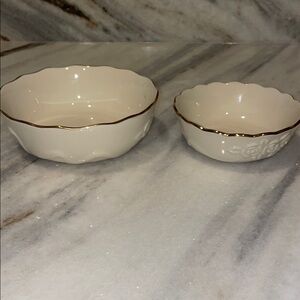 Lenox Cream and Gold Rimmed Nesting Bowls